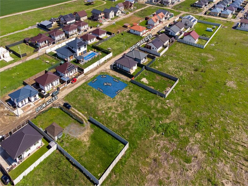 Berceni, Sf. Ana, teren intravilan 347 mp, STB 3 min., deschidere 17 m