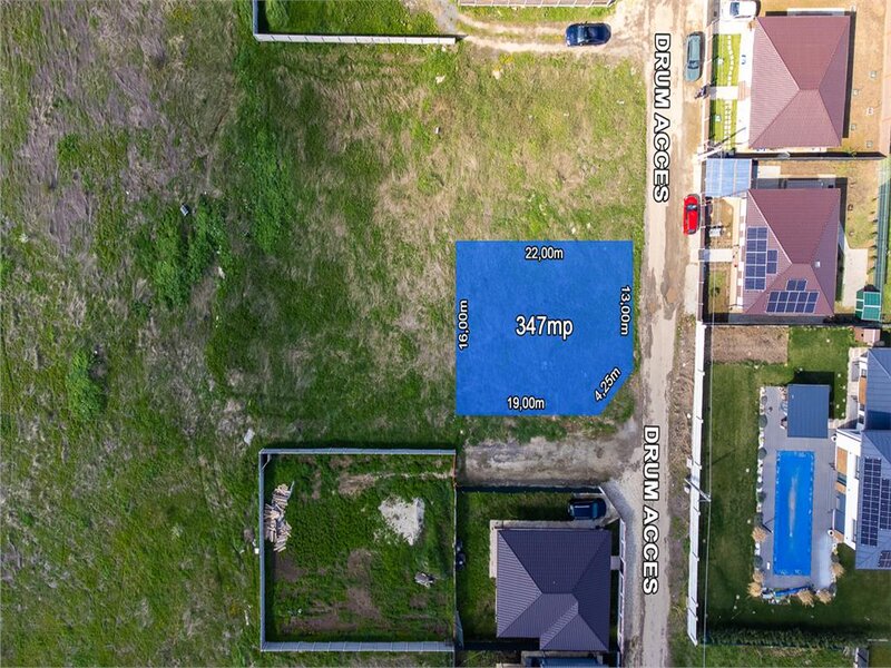 Berceni, Sf. Ana, teren intravilan 347 mp, STB 3 min., deschidere 17 m