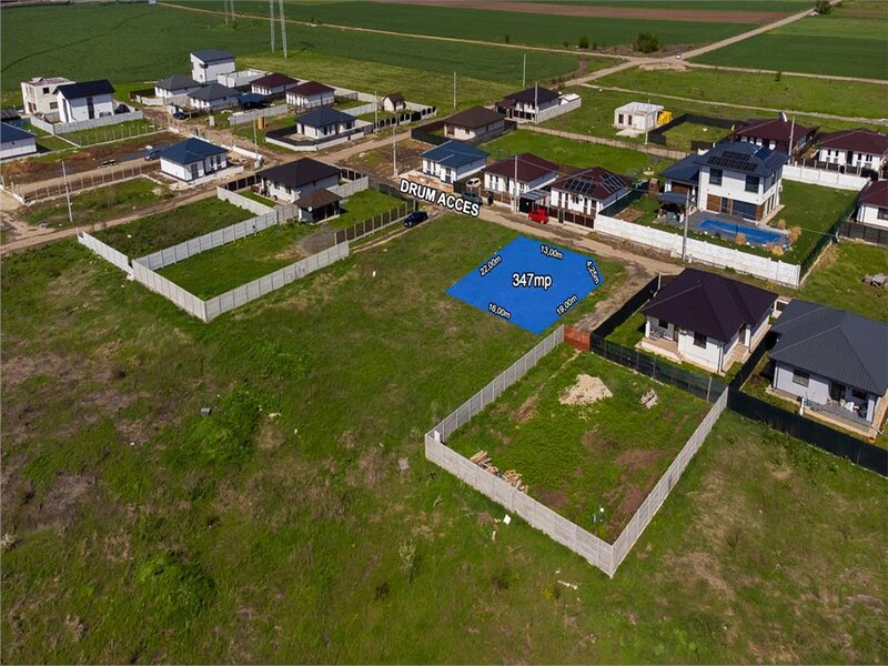Berceni, Sf. Ana, teren intravilan 347 mp, STB 3 min., deschidere 17 m
